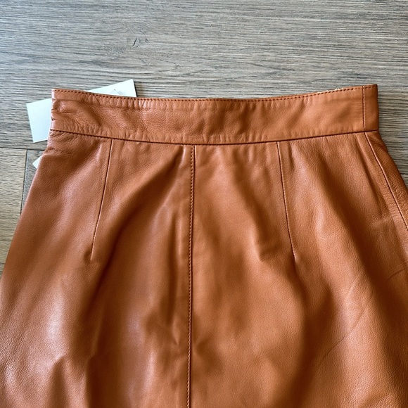 French Connection Glazed Ginger Abri Leather Mini Skirt Size 0 NWT - Picture 16 of 17